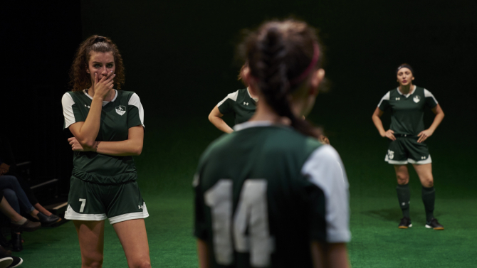 The off-Broadway production of "The Wolves"