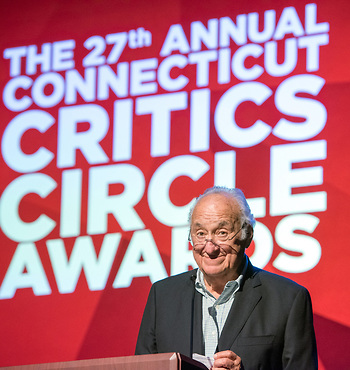 Jerry Adler as a presenter at June's Connecticut Critics Circle Awards (Photo by Mara Lavett)