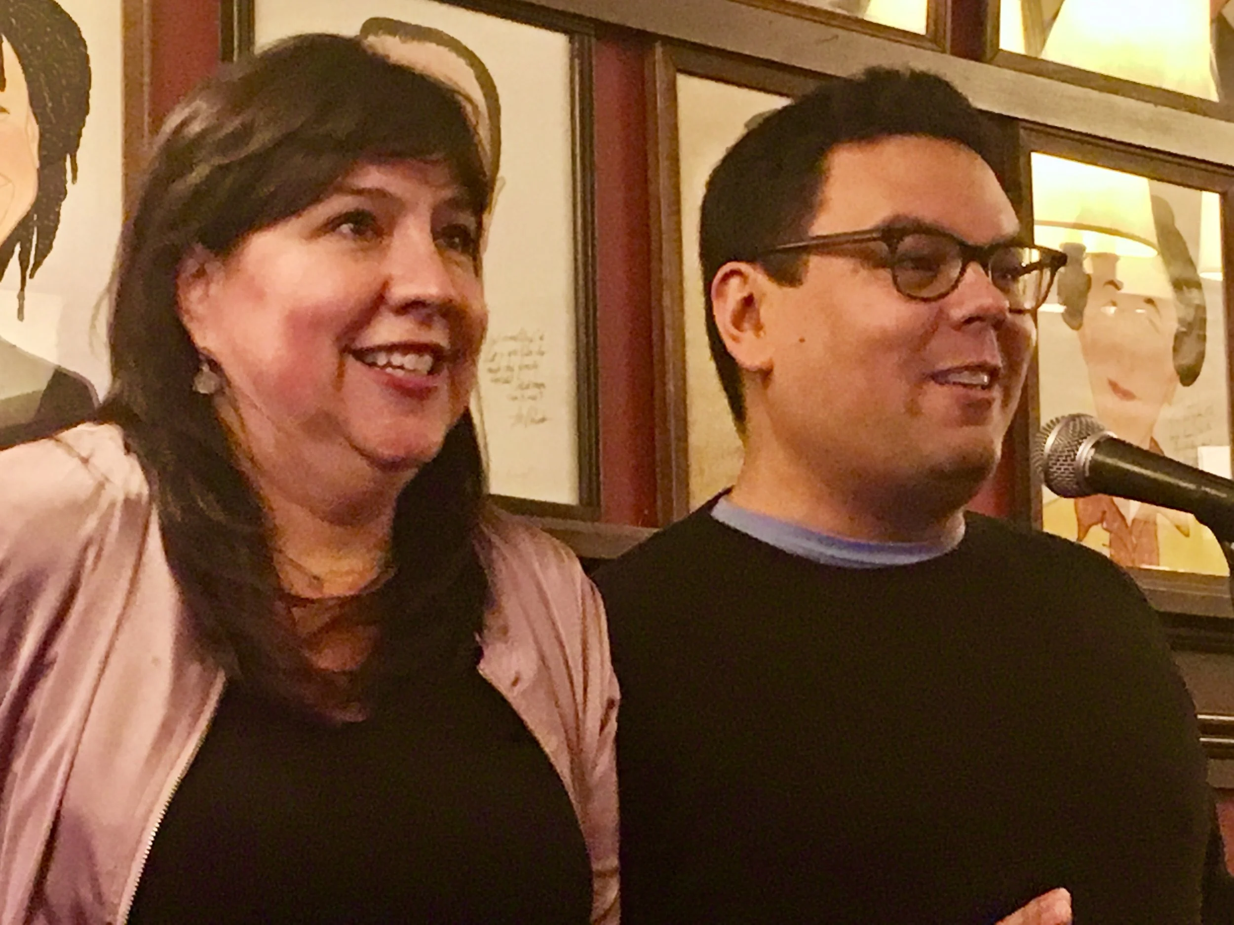 Kristen Anderson Lopez and Bobby Lopez, co-cpmposers of "Frozen." Kristen also con gtribnuted to "In Transit."