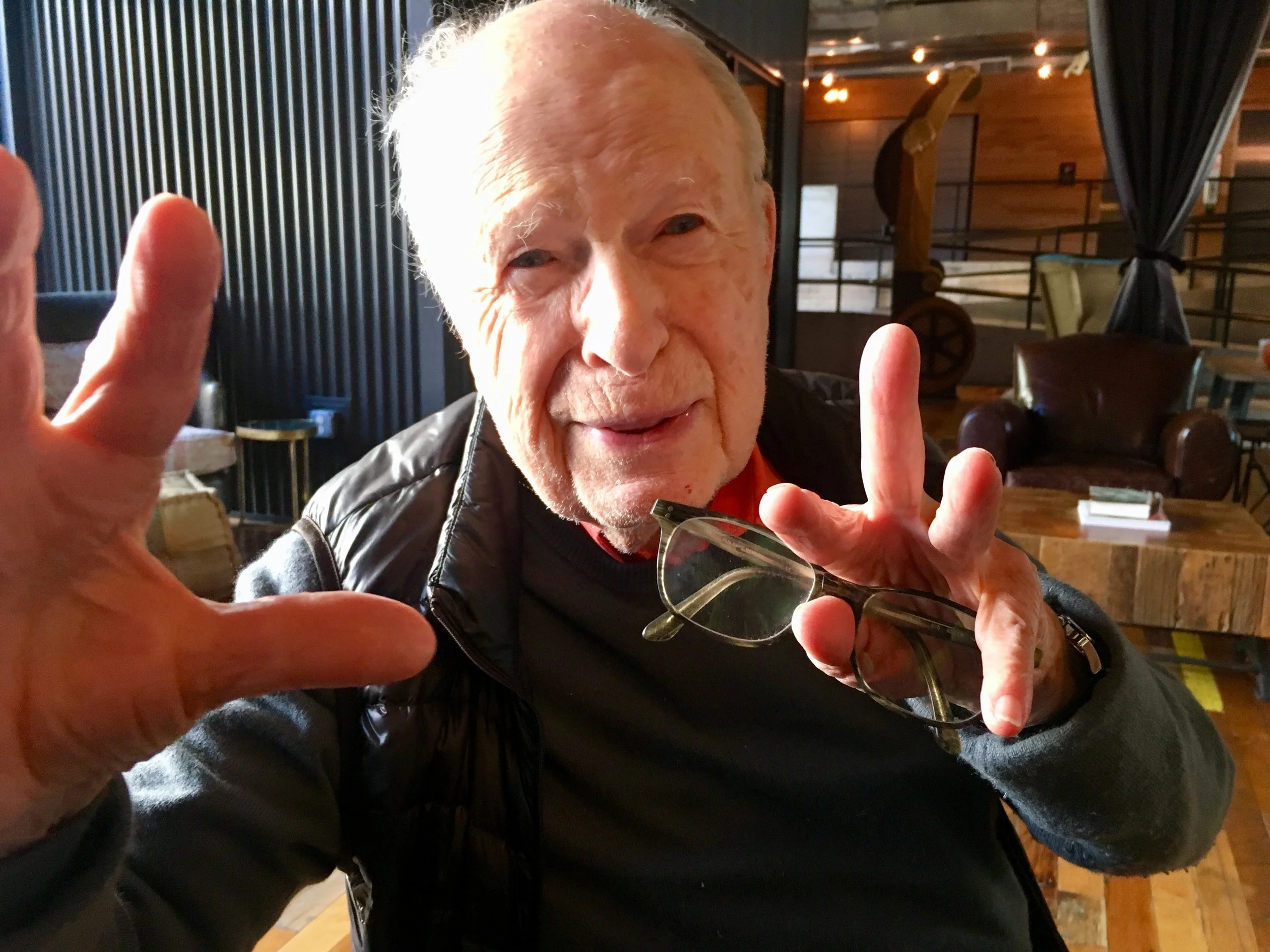 Peter Brook, New Haven Oct. 31, 2018. All photos of Brook by Frank Rizzo.