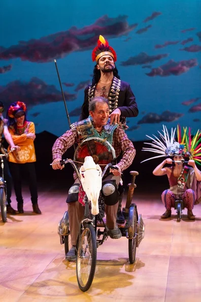Emilio Delgado (front), Hugo E. Carbajal, and the cast of Quixote Nuevo