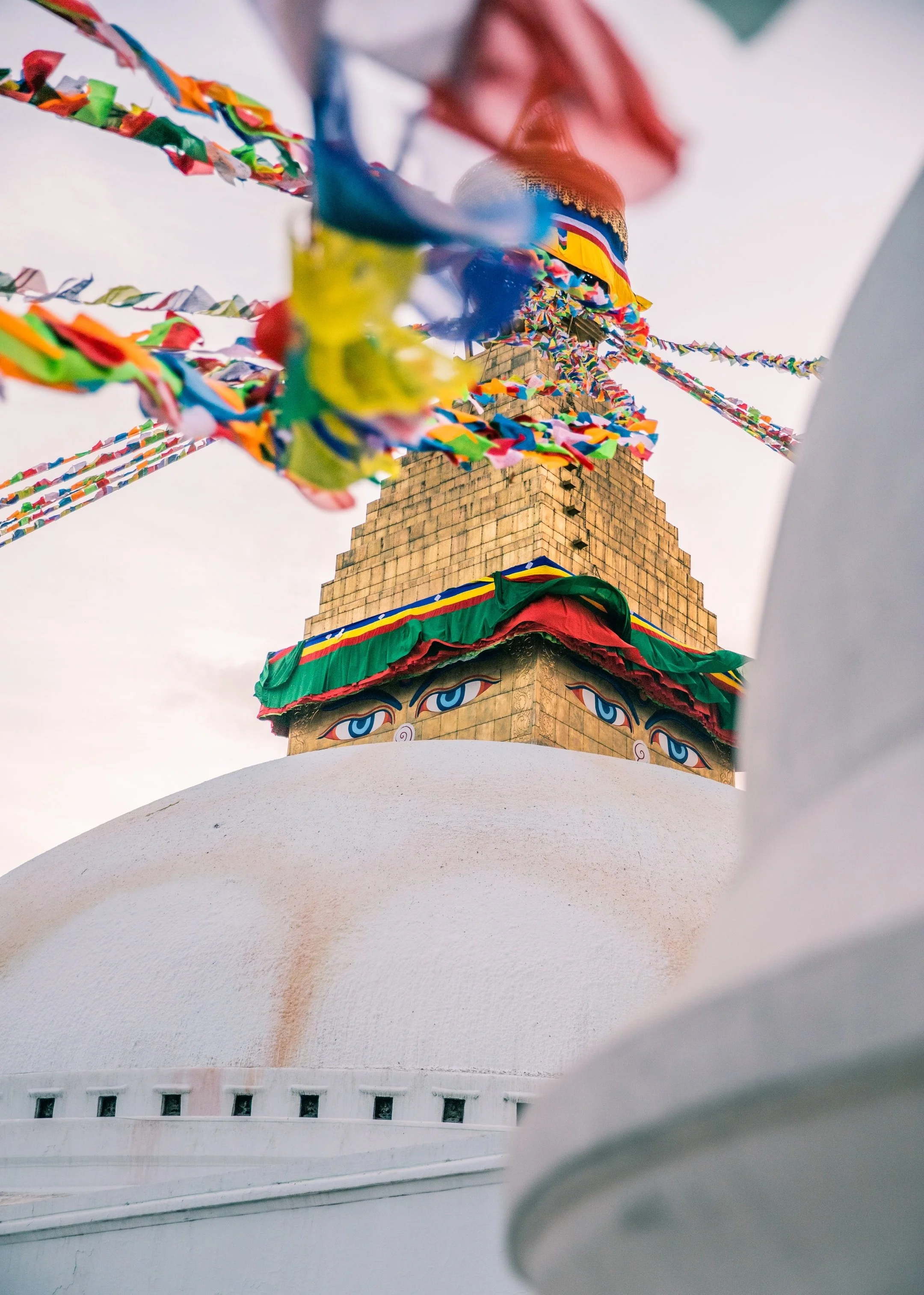 Stupa de Bodnath à kathmandu, point de départ du trek du manaslu.
