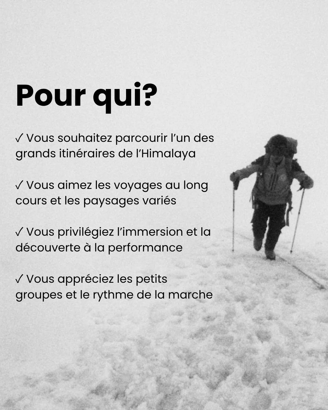 Encadré expliquant à qui s'adresse ce trek