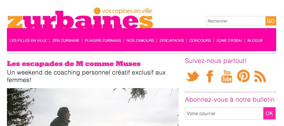 le blogue les zurbaines parle des escapades m comme muses