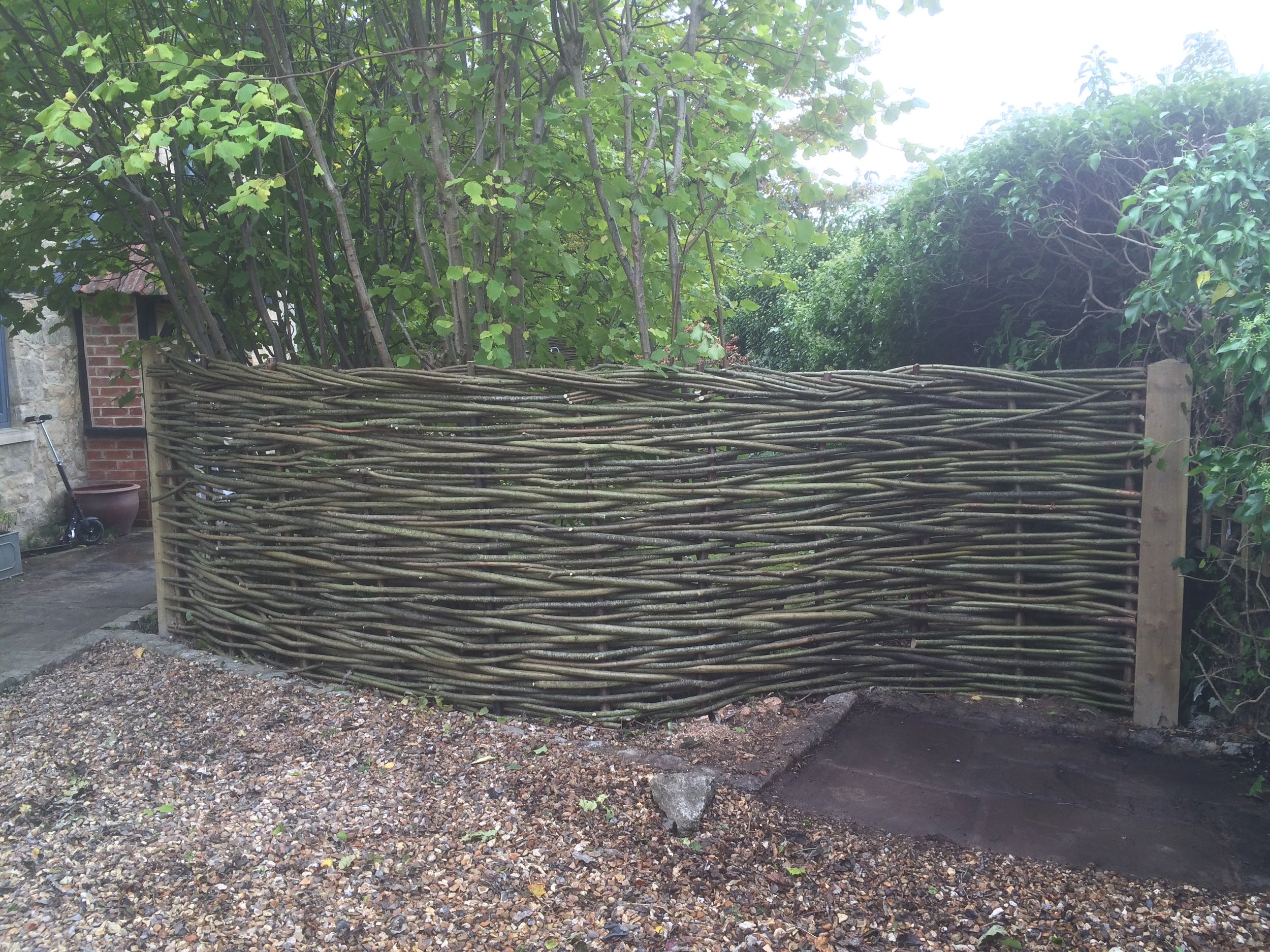Simple woven natural fence