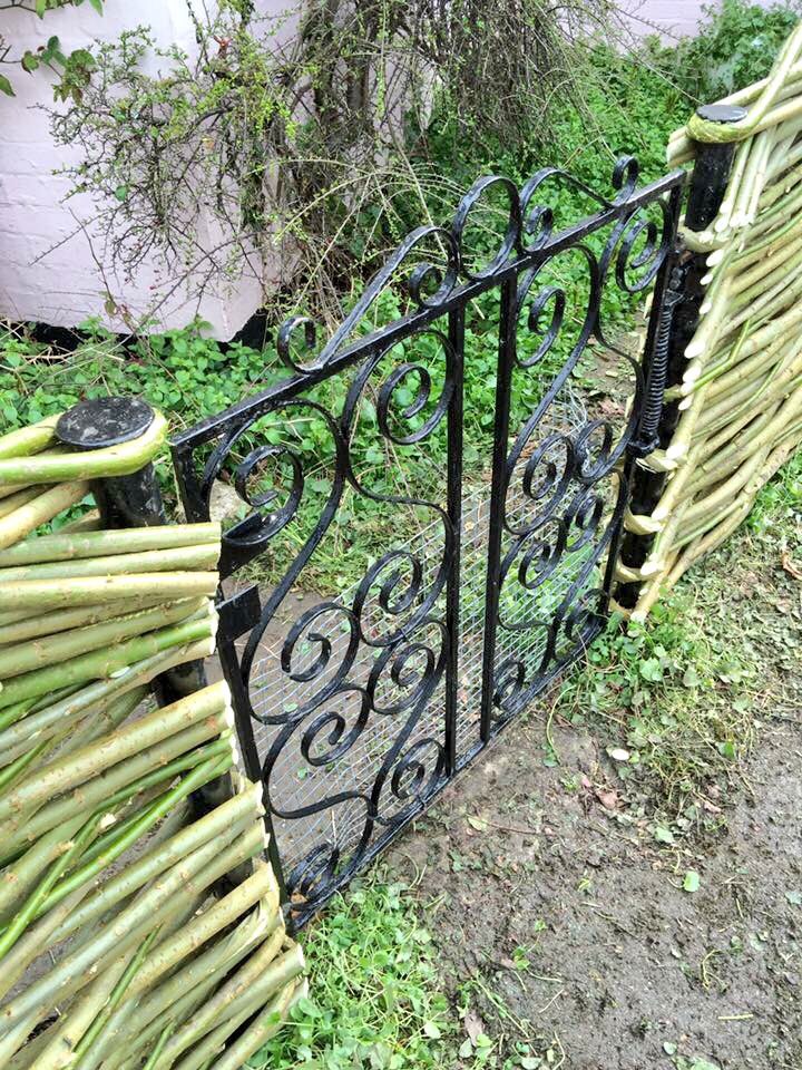 Woven willow fencing