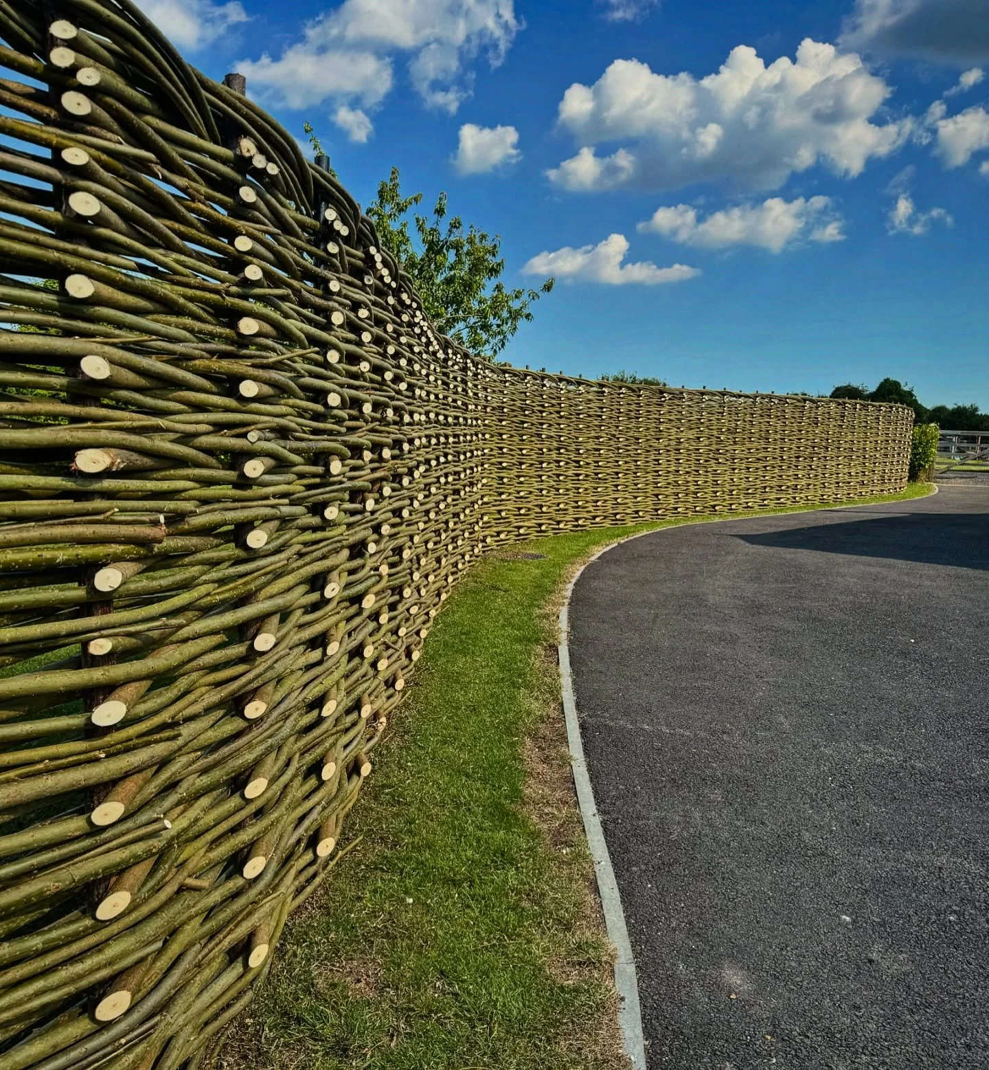 A beautiful day on site in Dorset, showing off the &lsquo;cut side&rsquo; of our fencing.
&bull;
&bull;
#wonderwoodwillow #wovenfencing #willow #garden #design #welcomehome #oxford #cambridge #suffolk #norfolk #surrey #gloucstershire #granddesigns #n