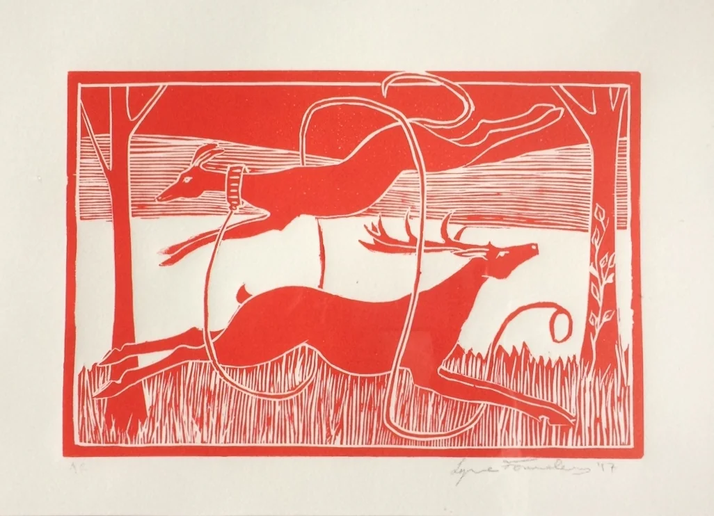 Leaping Stag and Hound