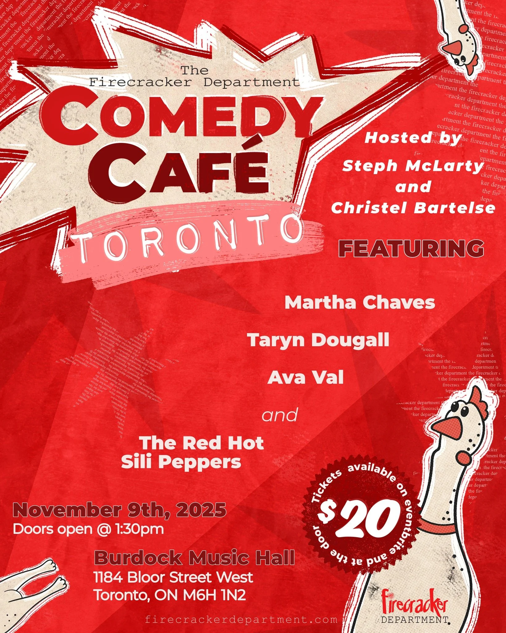 Toronto, clear your Sunday plans &mdash; Comedy Caf&eacute; is back November 9 at Burdock!

Come early for brunch, then settle in for a lineup that&rsquo;s a little bit iconic: 

Martha Chaves bringing her signature whip-smart comedy

Stand Up Gal Ta