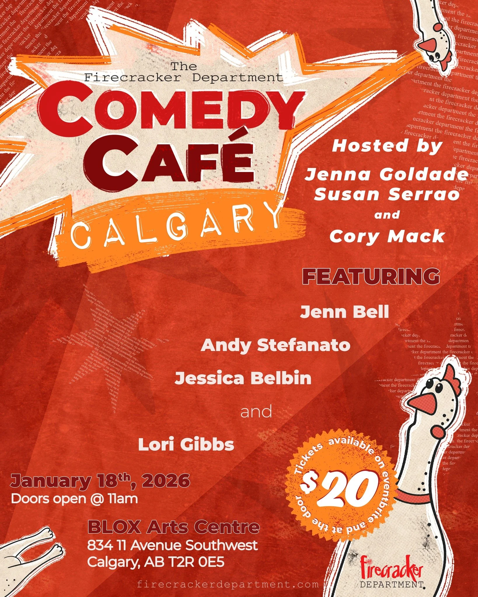 Calgary, Comedy Caf&eacute; is back this weekend and we&rsquo;ve got a lineup that&rsquo;s ready to bring the laughs in every direction!!

Join us for an afternoon of improv, clown, character sketch, and stand-up with some of our favourite funny peop