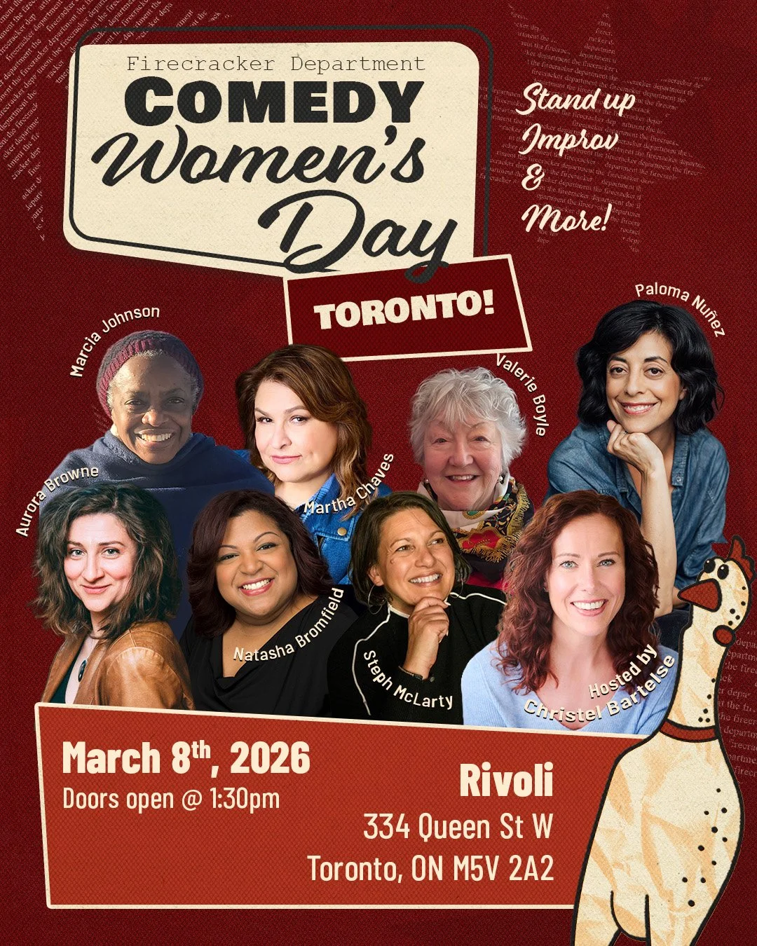 ✨ INTERNATIONAL WOMEN&rsquo;S DAY COMEDY SHOW ✨

🔥 THIS LINEUP. ARE YOU KIDDING. 🔥

We&rsquo;ve gathered a small army of comedy powerhouses and we&rsquo;re not even pretending to be chill about it.

We&rsquo;re marking International Women&rsquo;s D