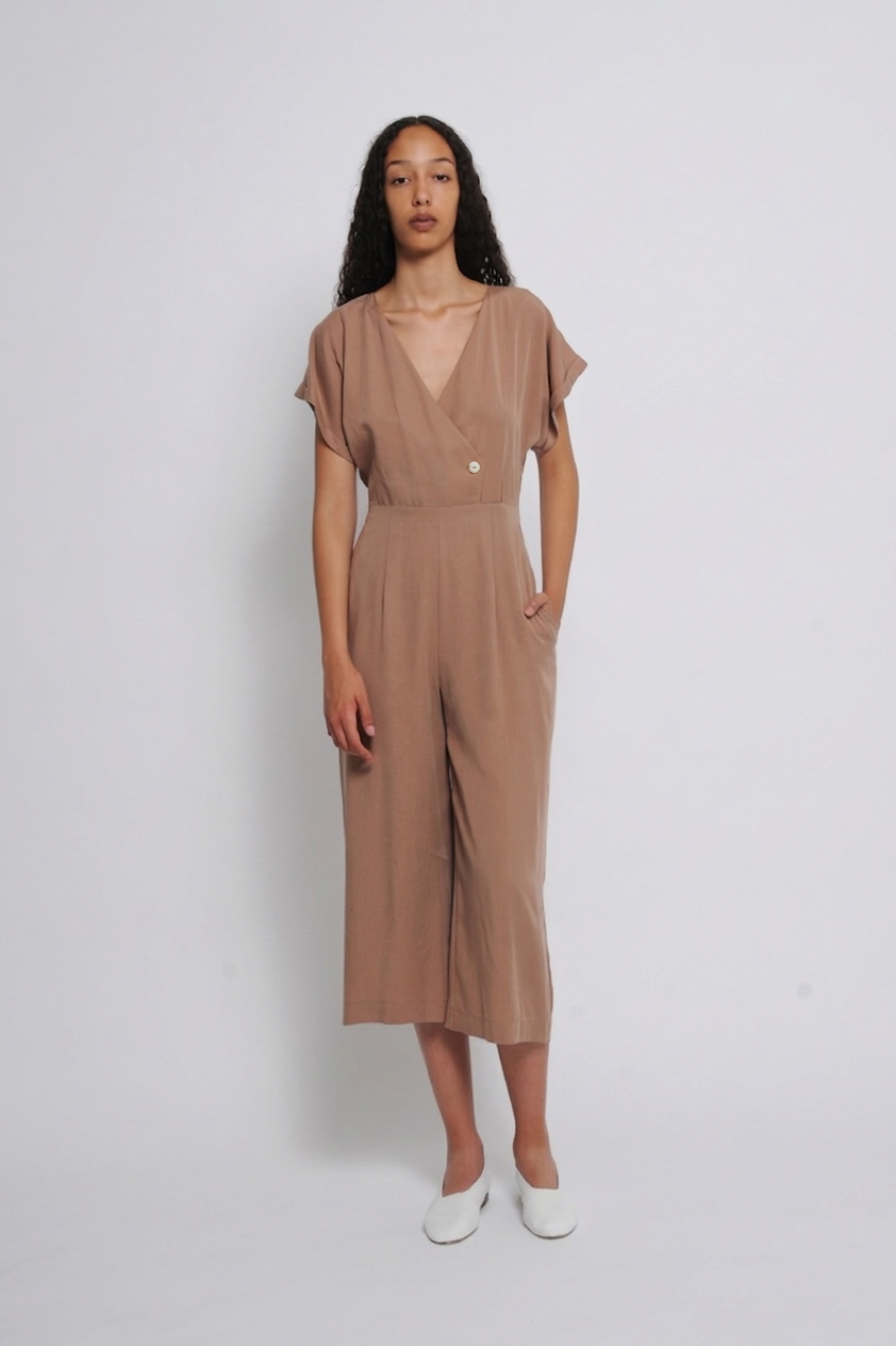 Marcela Tencel Taupe Jumpsuit