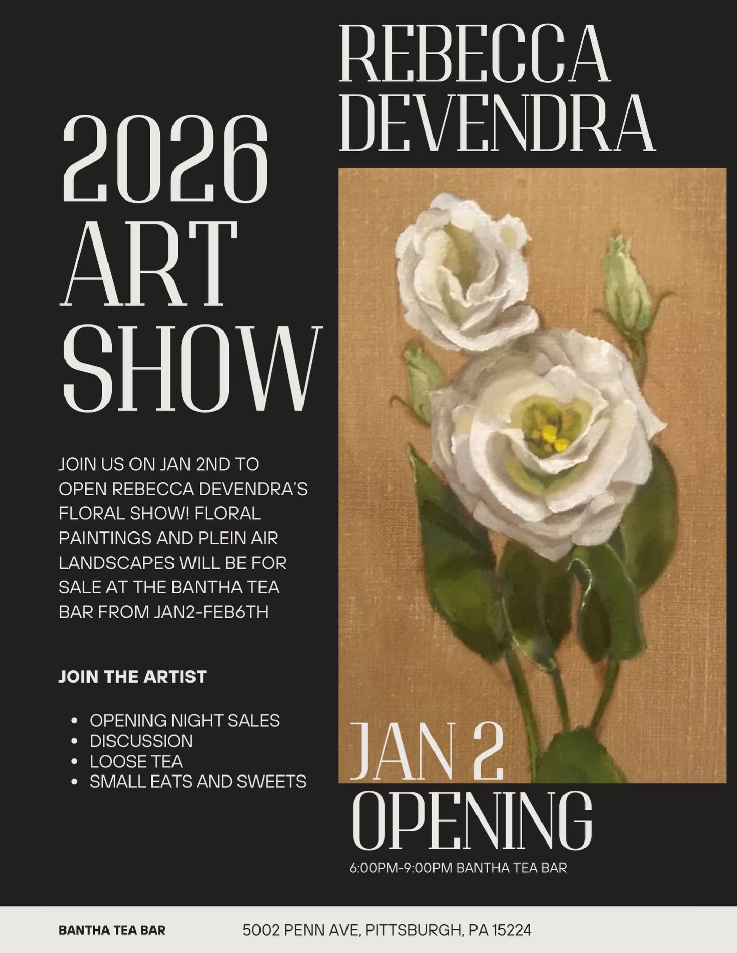 Next Art Show opening in Bantha Jan 2nd! 6 PM 🌸

Artist: @devendrastudio