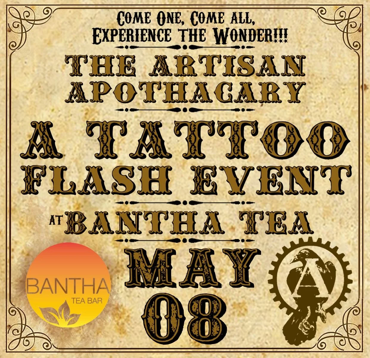 The Artisan Apothecary Flash Tattoo Event 🪡☕️ May 8th, 12-7 PM

Tattoos are first come first serve
