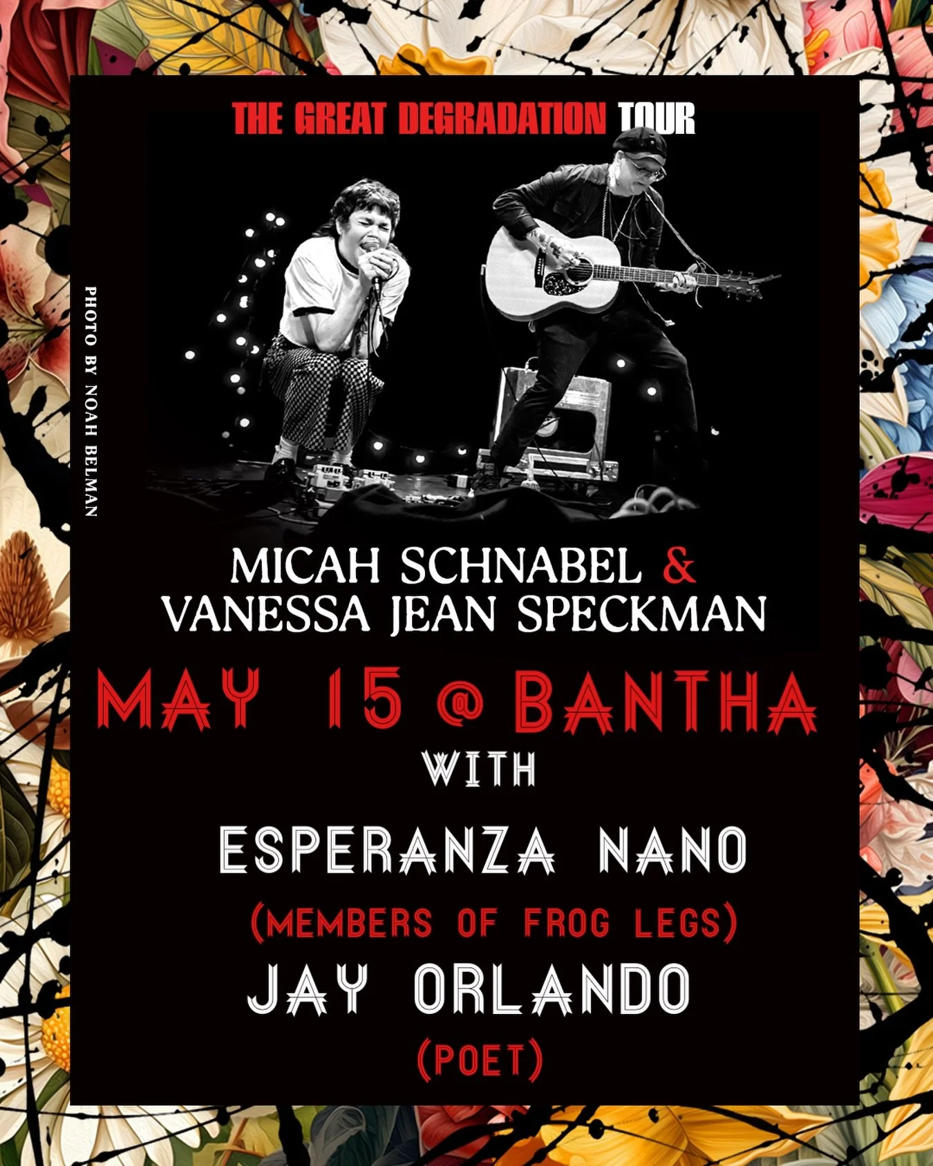 MAY 15 7:30 PM - The Great Degredarion Tour with @micahschnabel &amp; @vanessajeanspeckman 

Also featuring Esperanza Nano of @froglegspgh and poet @jaybird.orlando