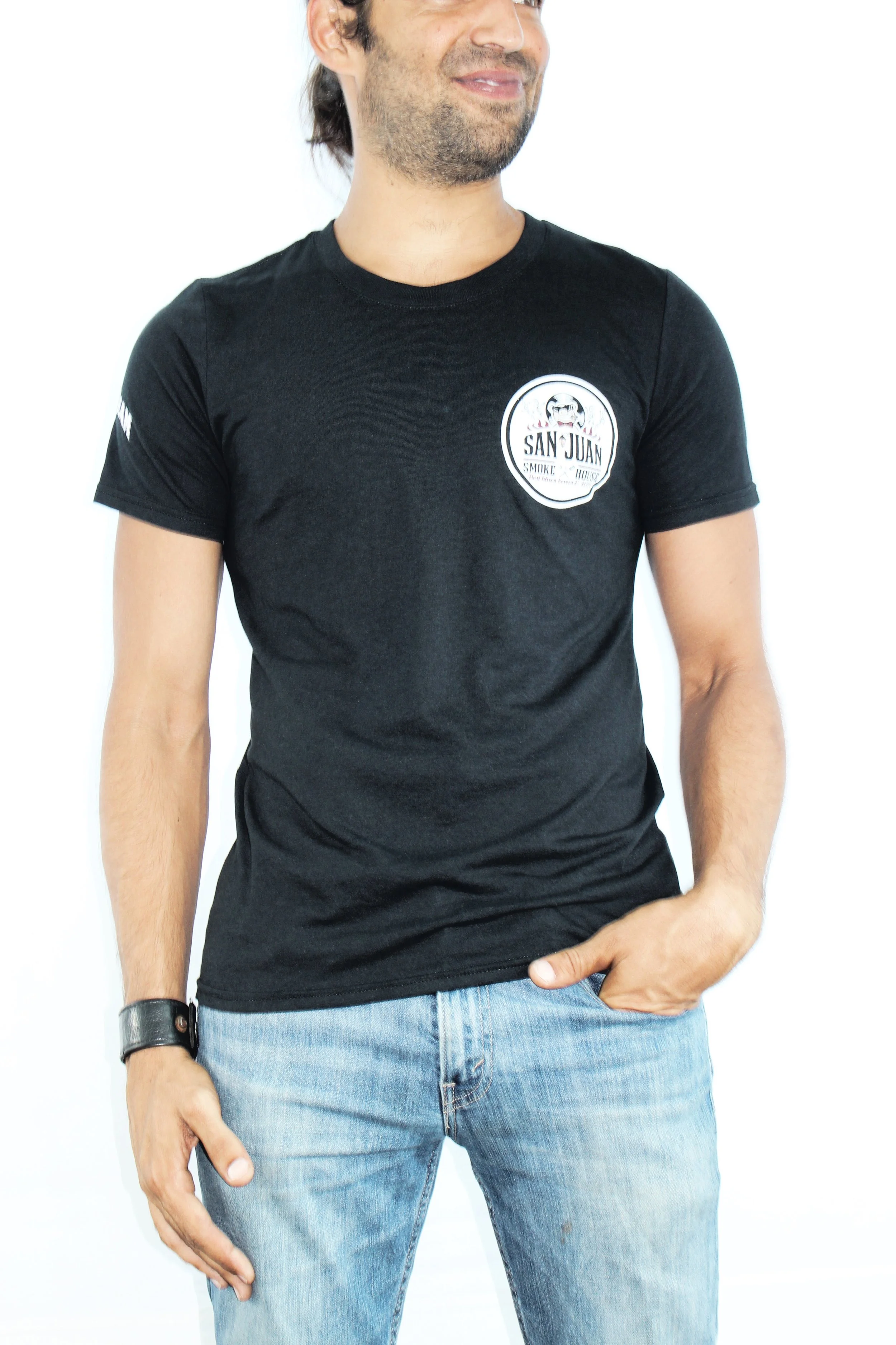 Eat BBQ SJ Smokehouse Men Tshirt