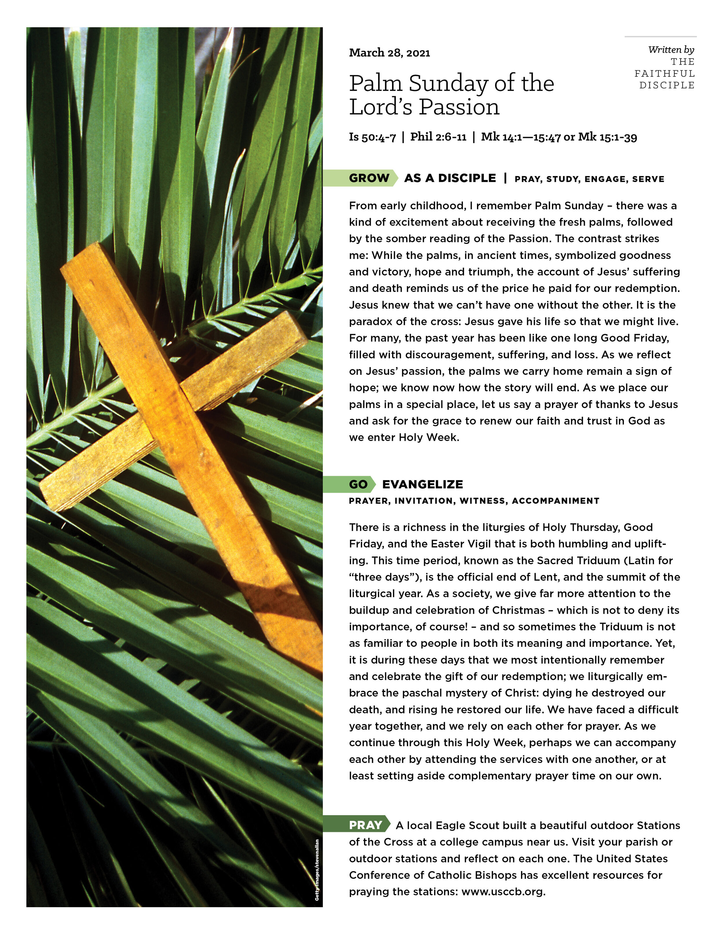 Reflection For March 28 2021 Palm Sunday — St John The Evangelist