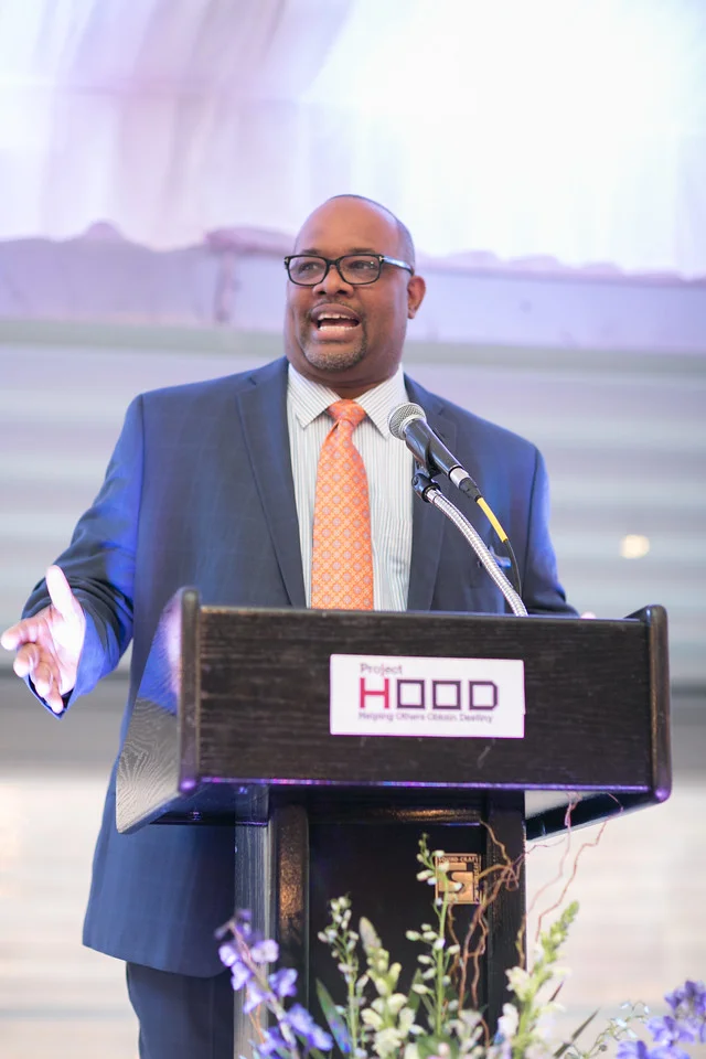Pastor Corey B. Brooks, Executive Director of Project H.O.O.D. states accomplishments, work and goals of Project H.O.O.D. and new programming for the Leadership and Economic Opportunity Center.