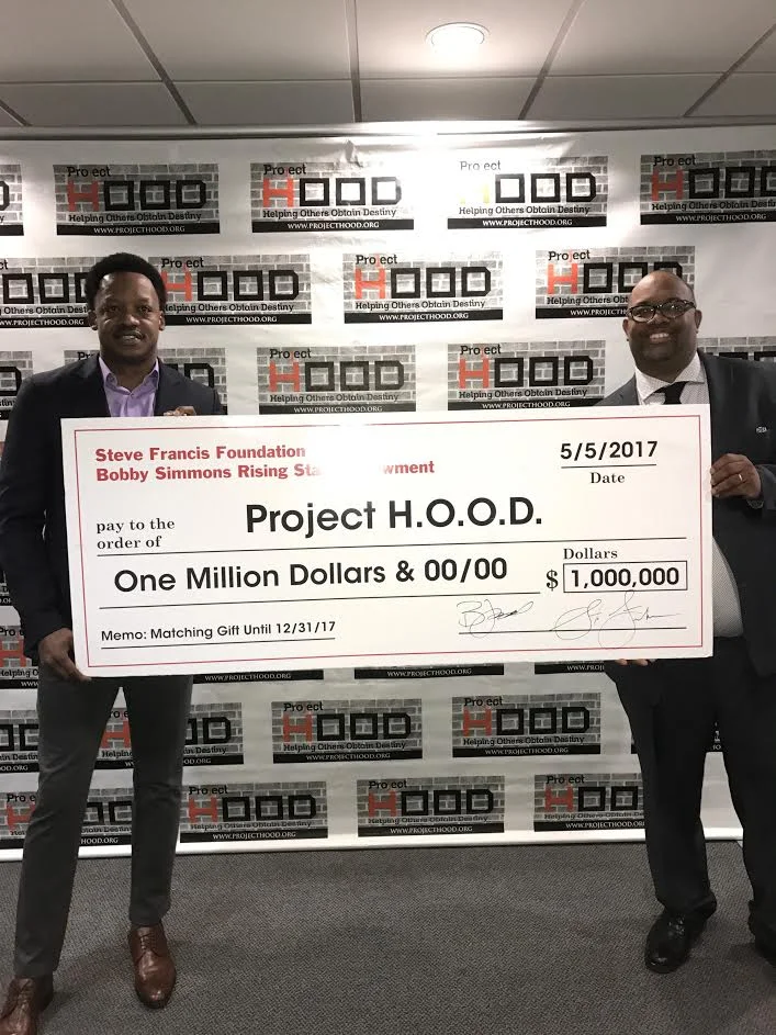 Former NBA Player Steve Francis presents $1million matching gift in partnership with Former NBA Player Bobby Simmons to Project H.O.O.D.