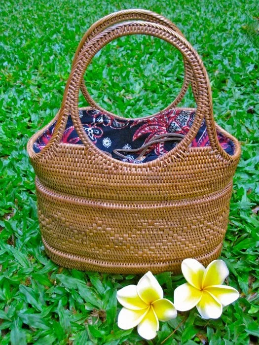 Hand crafted basket purses from Bali.
