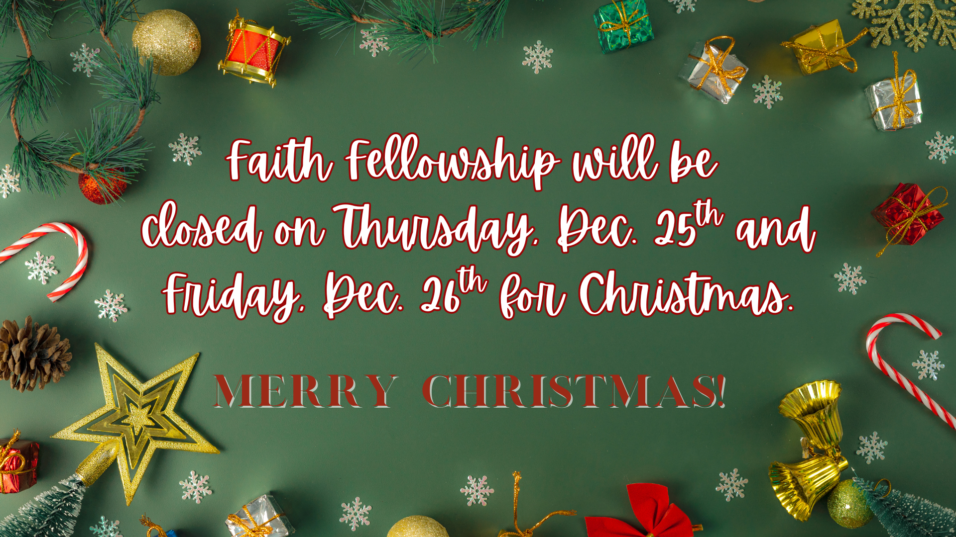 Office Closed for Christmas 
