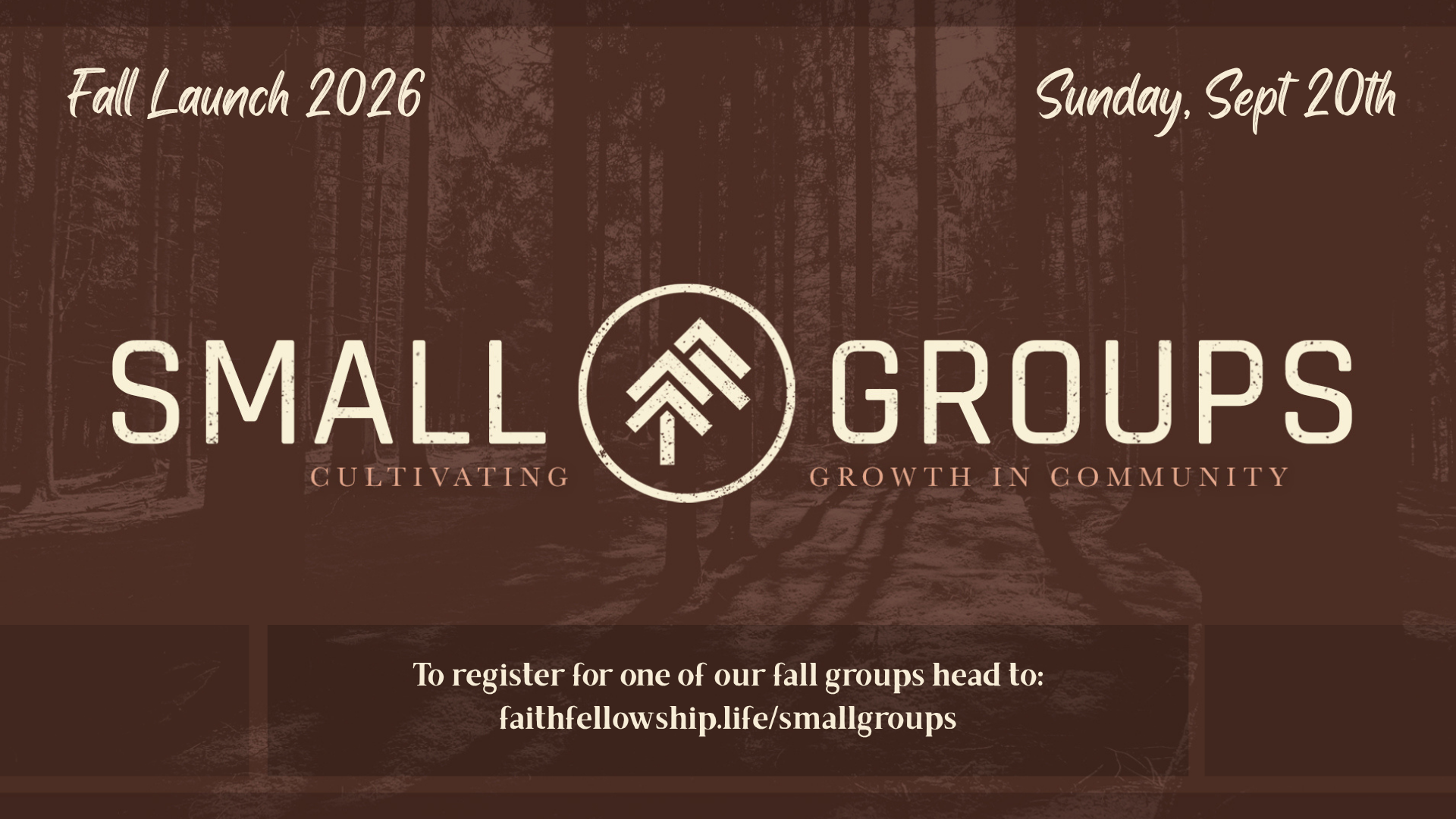 Small Groups Launch - September 20th