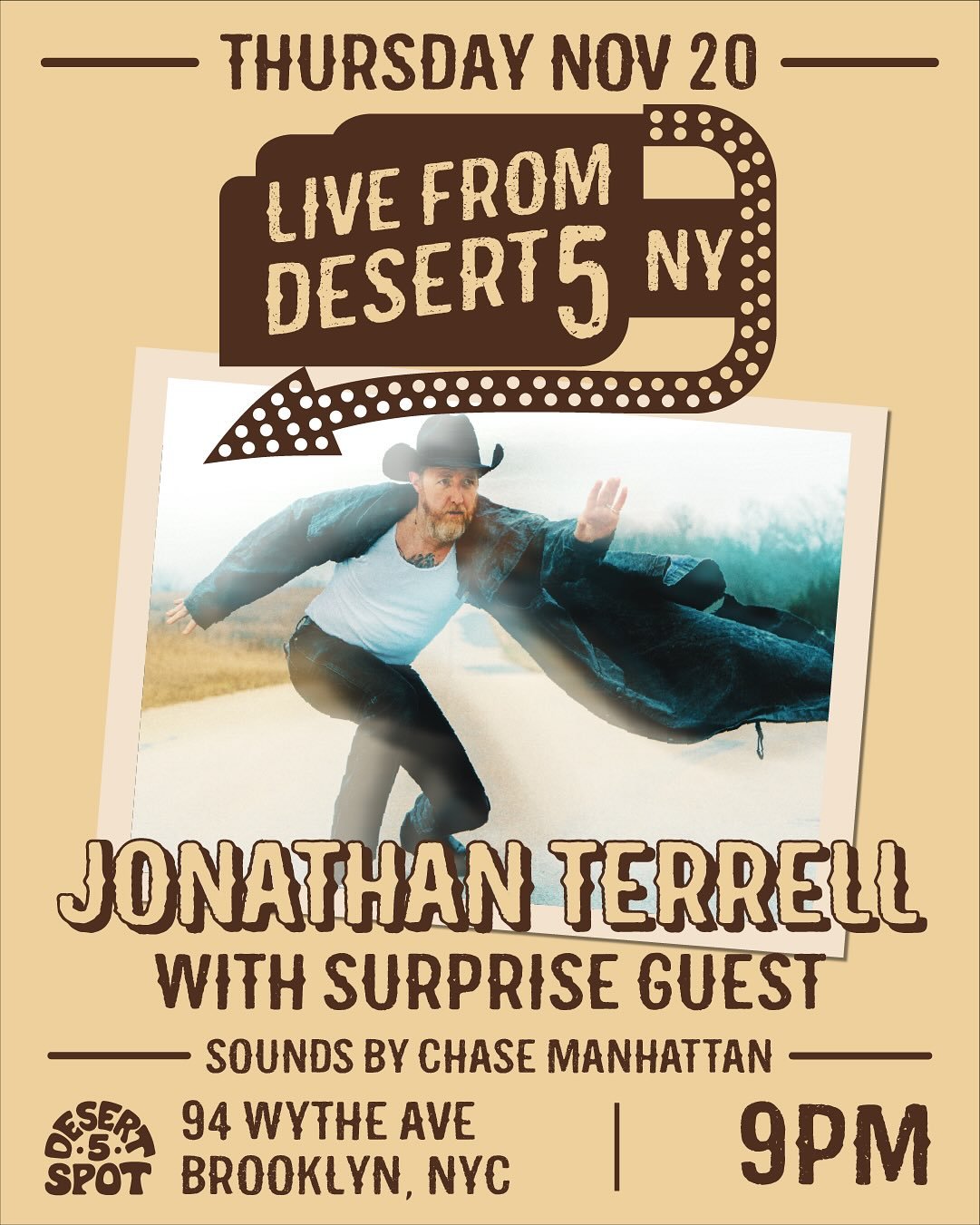 NYC‼️ @desertfivespotny Thurs Nov 20th with a VERY special guest and an incredible band. So excited to be back in the city! 

#nyc #brooklyn