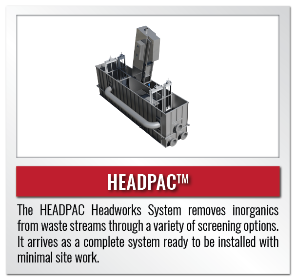 Headpac packaged headworks systems