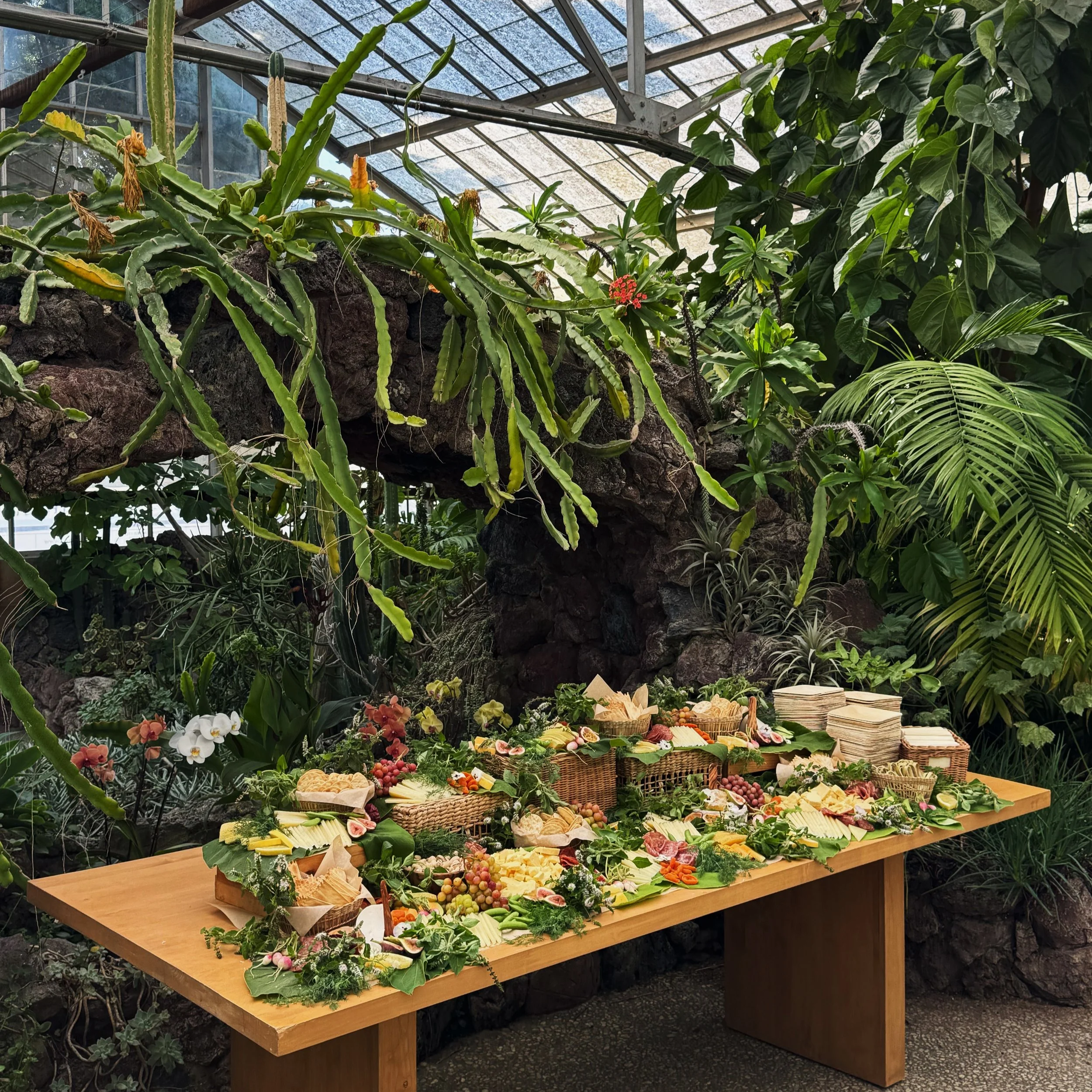 grazing table, wedding appetizers, santa barbara wedding, dos pueblos orchid farm, central coast, california, greenhouse wedding, catering