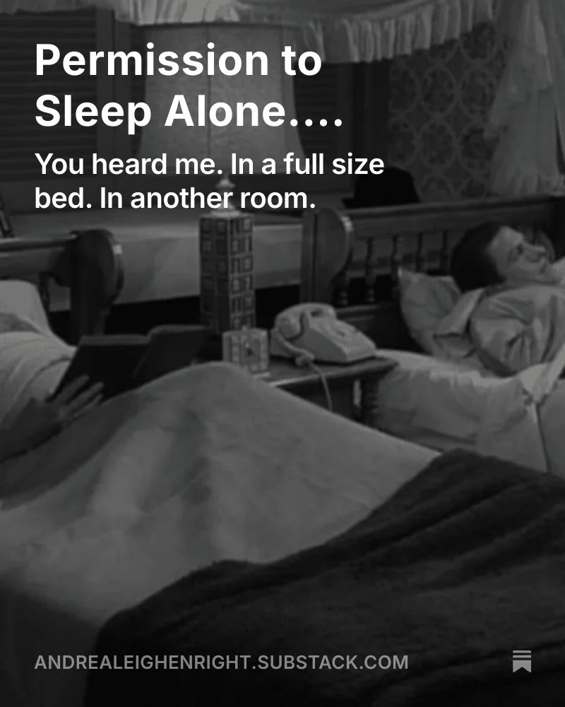 &ldquo;Sleep in the guest bedroom? Are you sure?&rdquo;

My client was a teensy bit surprised....and dumbfounded at what I had suggested: Sleeping apart from his wife one night a week.

I said:&ldquo;𝐖𝐡𝐞𝐧 𝐲𝐨𝐮&rsquo;𝐫𝐞 𝐬𝐥𝐞𝐞𝐩𝐢𝐧𝐠 𝐰𝐢𝐭