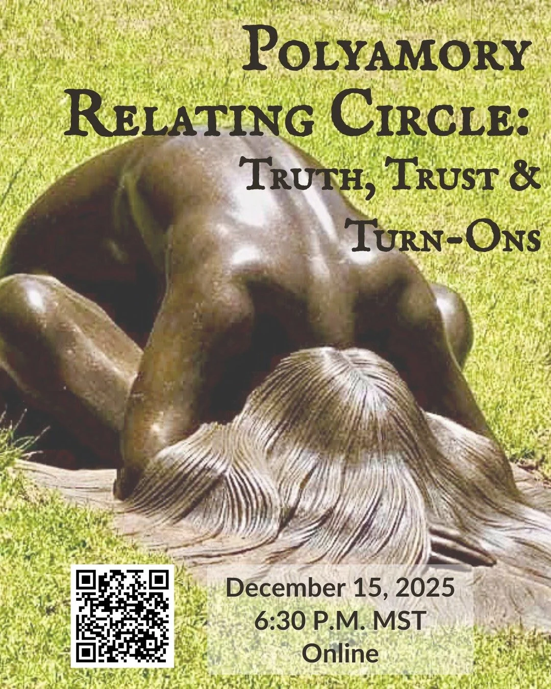 Bring your fears, curiosity, questions and frustrations. Leave with real-life insights on how to navigate this newfound path to freedom.
&mdash;Opening your heart, but pulling out your hair along the way?
&mdash;Afraid to meet your partner&rsquo;s ne