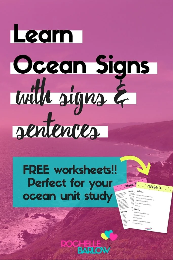 You can't study the ocean without learning ocean signs! At least, not in our home. Learn ocean signs & sentences to go with each sign + free worksheets! Pin to save!