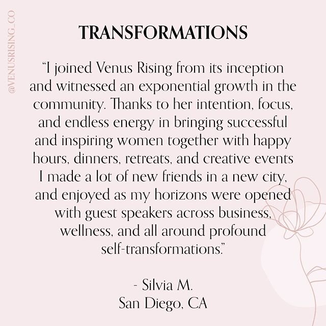 Venus Rising was built as a space to support one another and build each other up. We want to use our platform to connect all goddesses out there as we evolve together.

Invite all your girlfriends and soul sisters and let's help each other reach our 