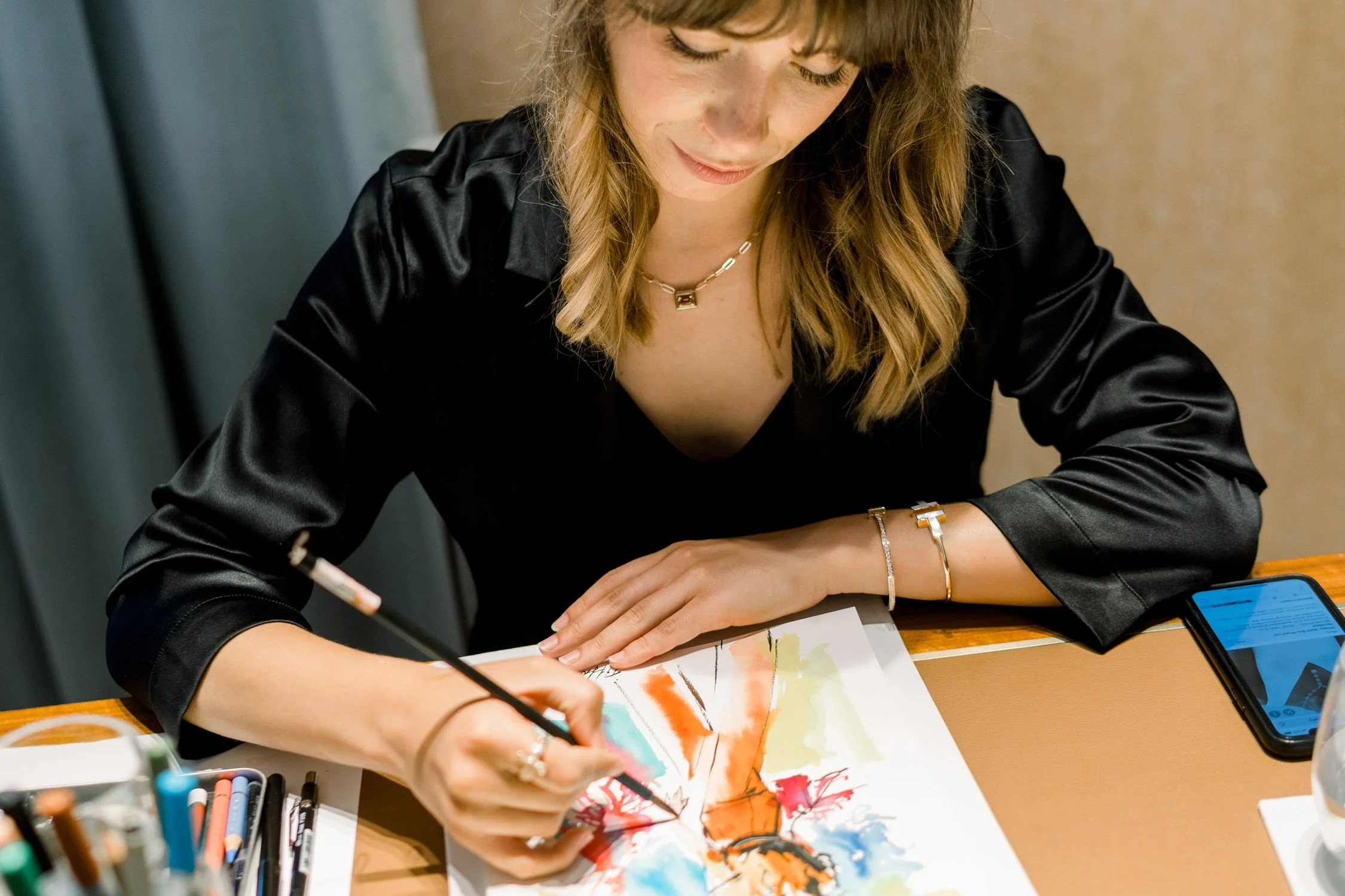  Tiffany &amp; Co. invited Elena Ciuprina to collaborate as an event artist, creating live portraits for guests at their stores in Milan, Rome, and Madrid. 