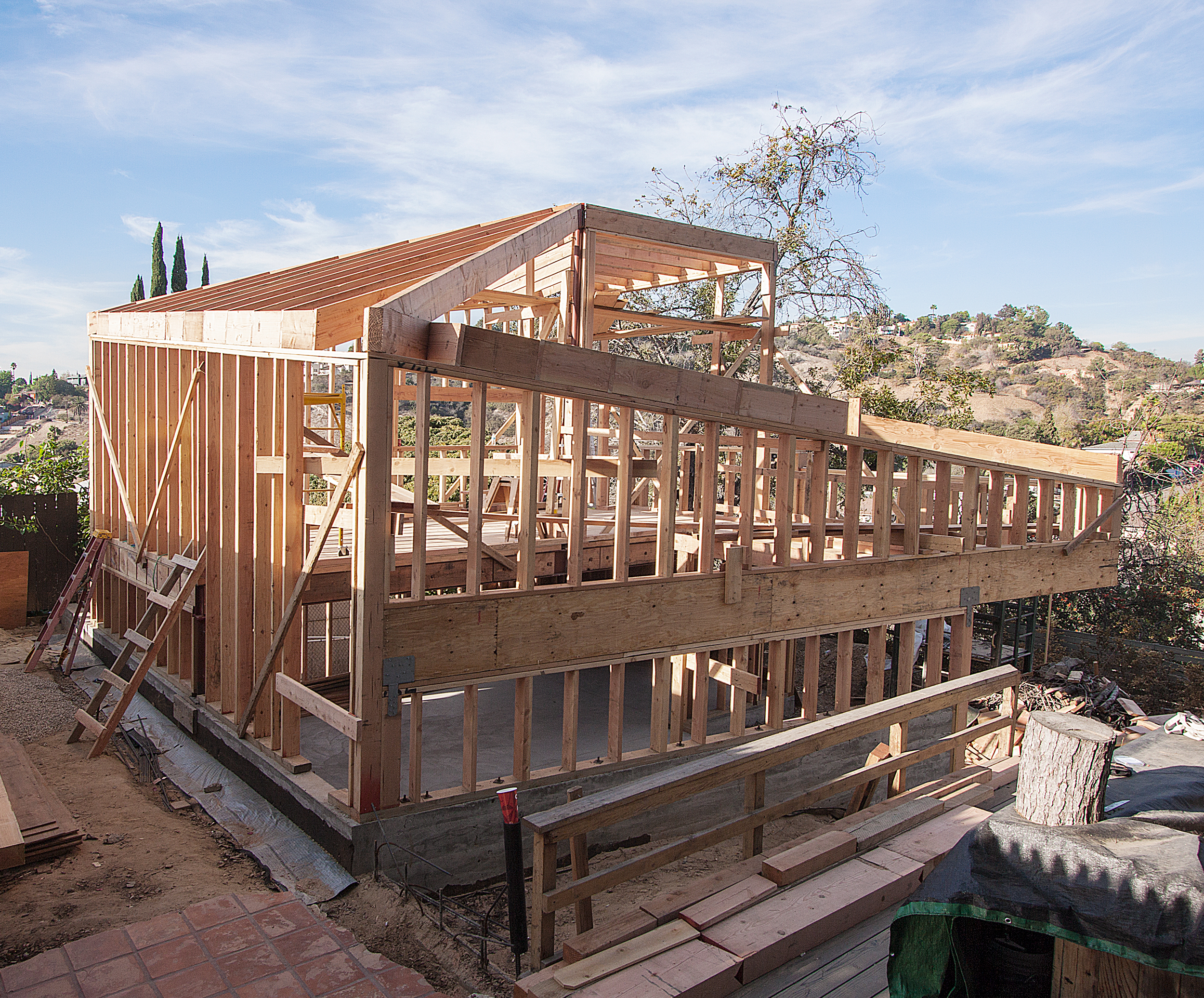 View of the rough framing.