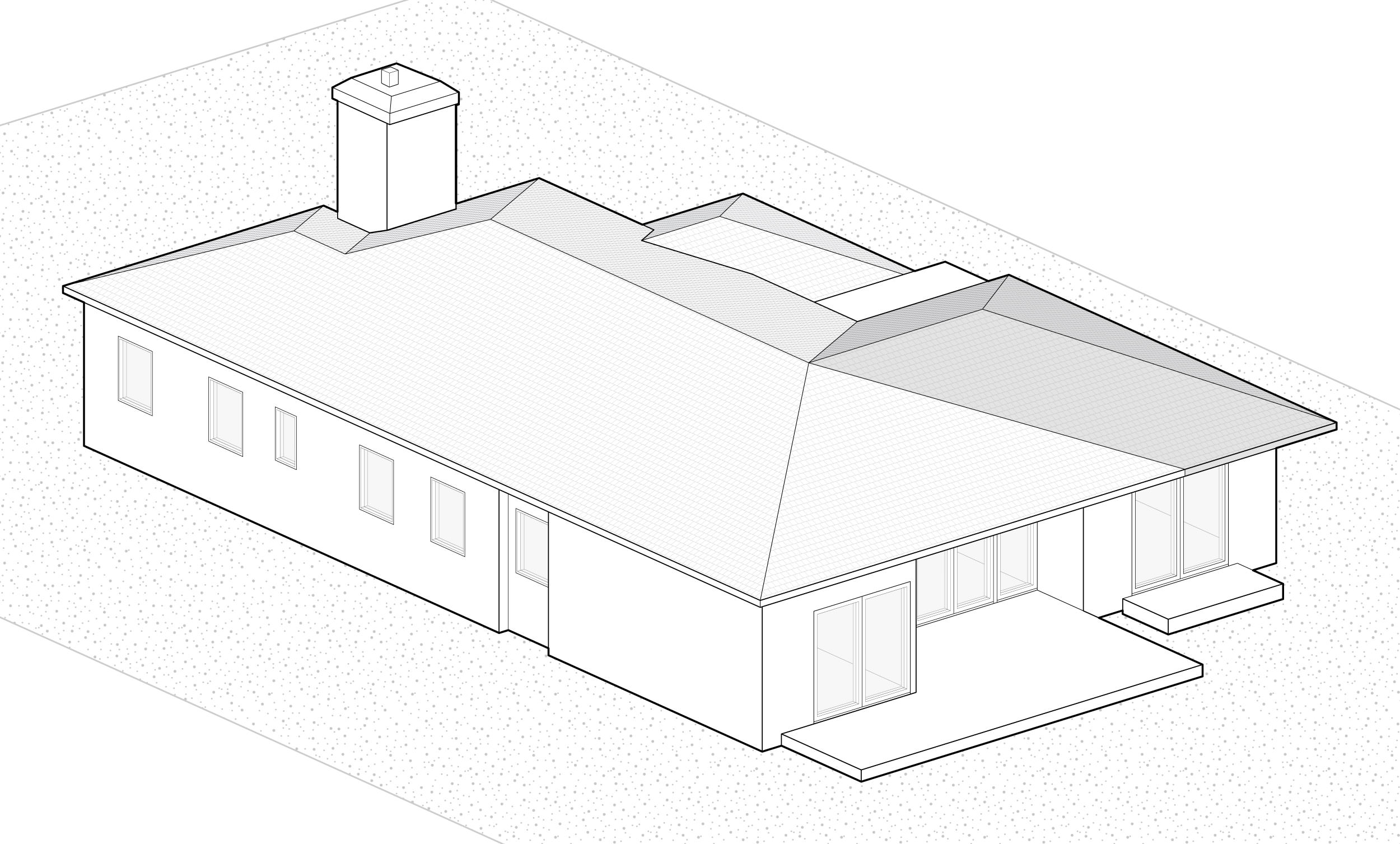  Step 3: We added a second roofline to create a shaded sitting area for the master suite. 