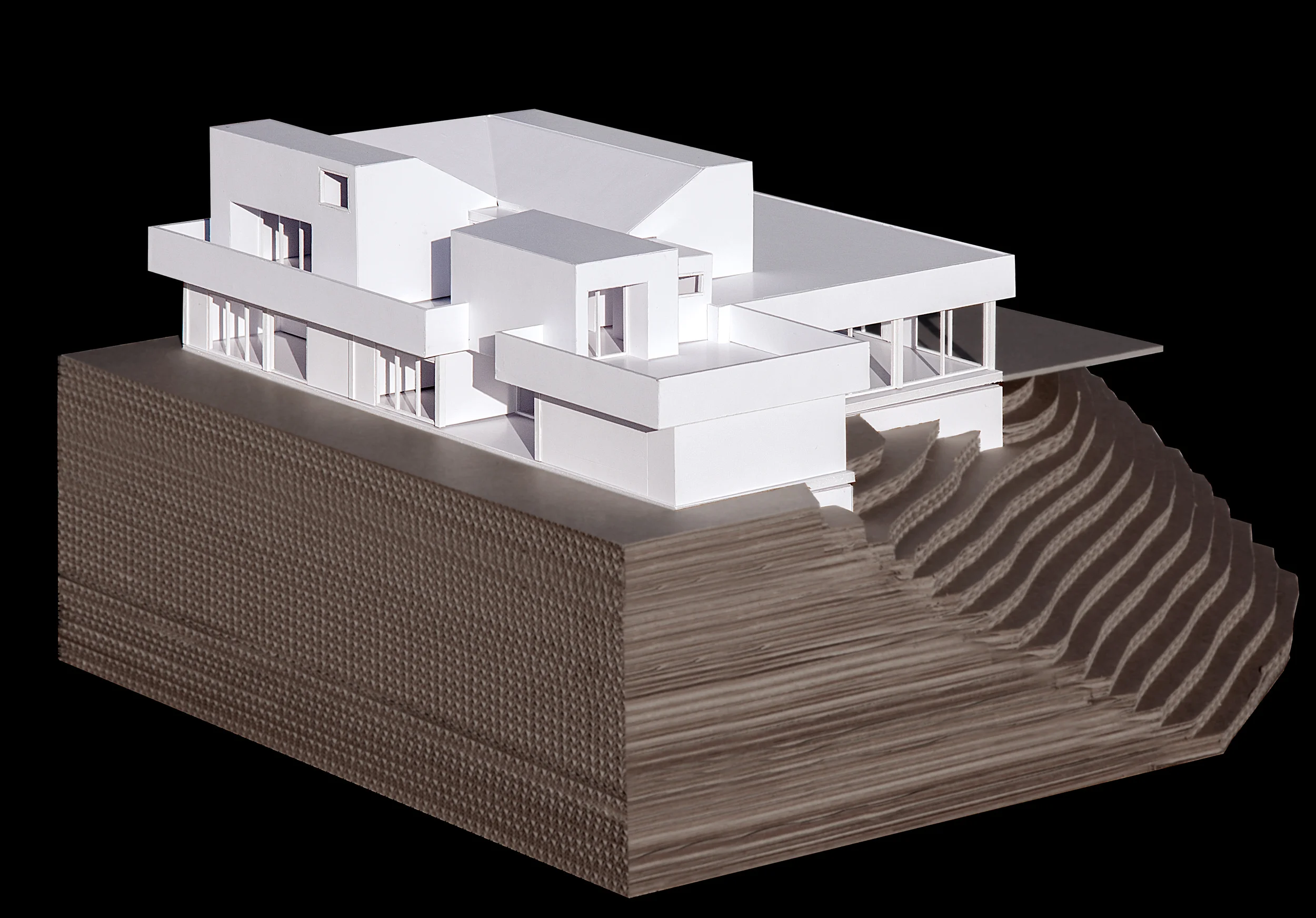 View of the model showing the facade facing the street.
