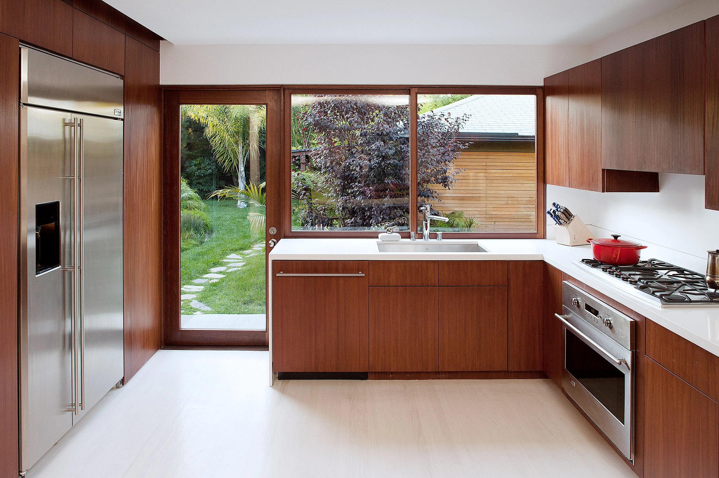 View of the rear yard from the kitchen.