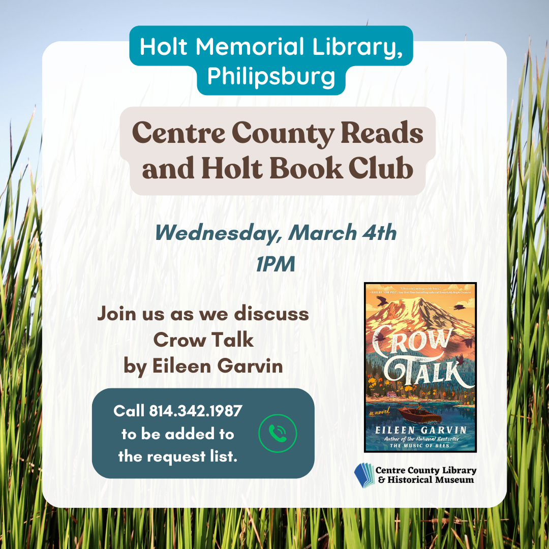 March Book Club with Centre County Reads Book Selection!