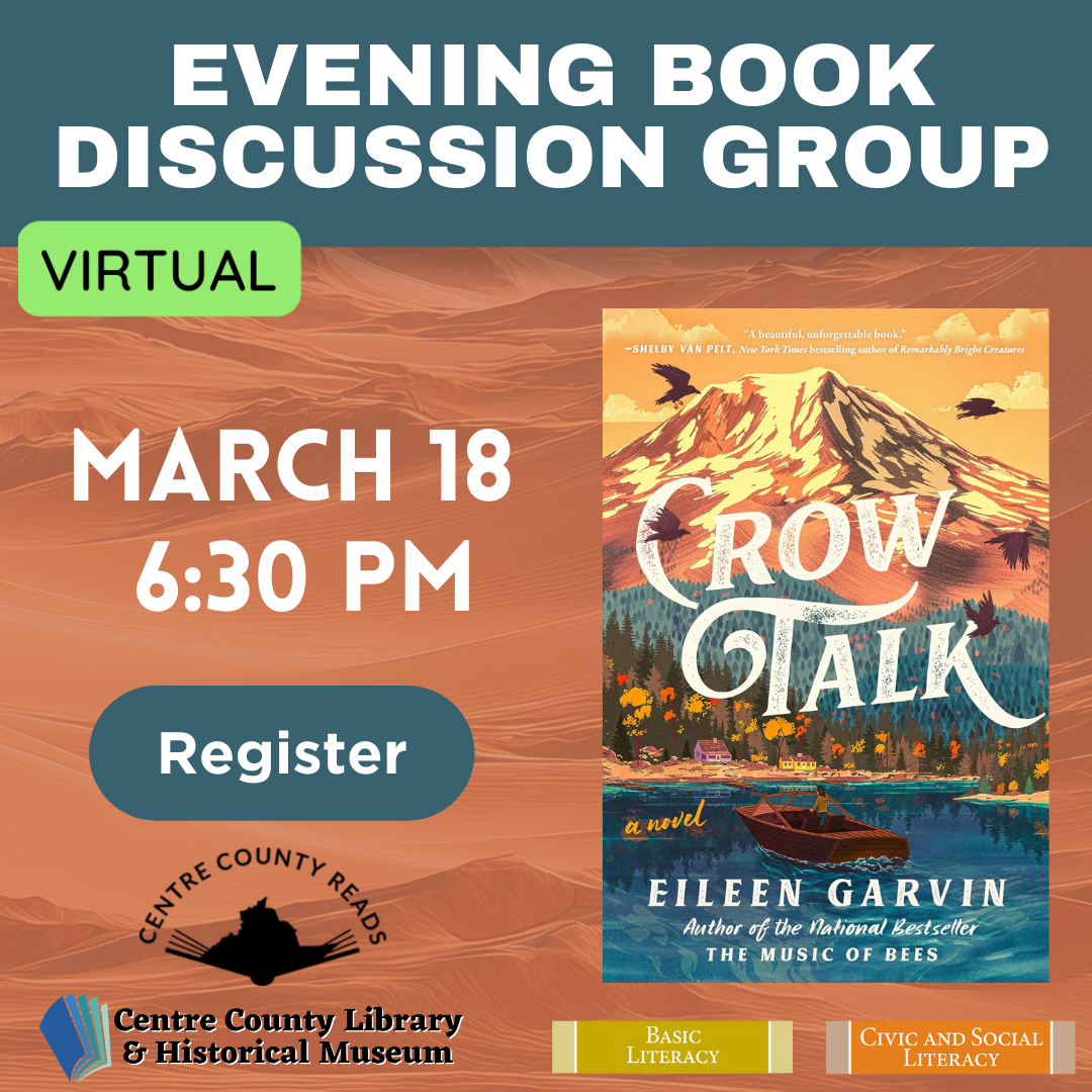 Virtual Evening Book Discussion Group: Centre County Reads Selection