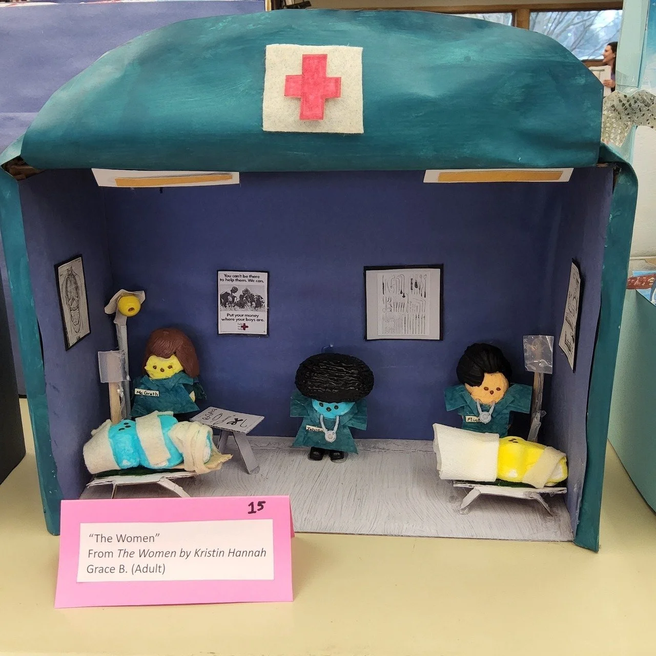 Peep diorama from the 2025 contest in Centre Hall titled “The Women” entered by Grace B. in the Adult Category. This was also the winner of the adult category.