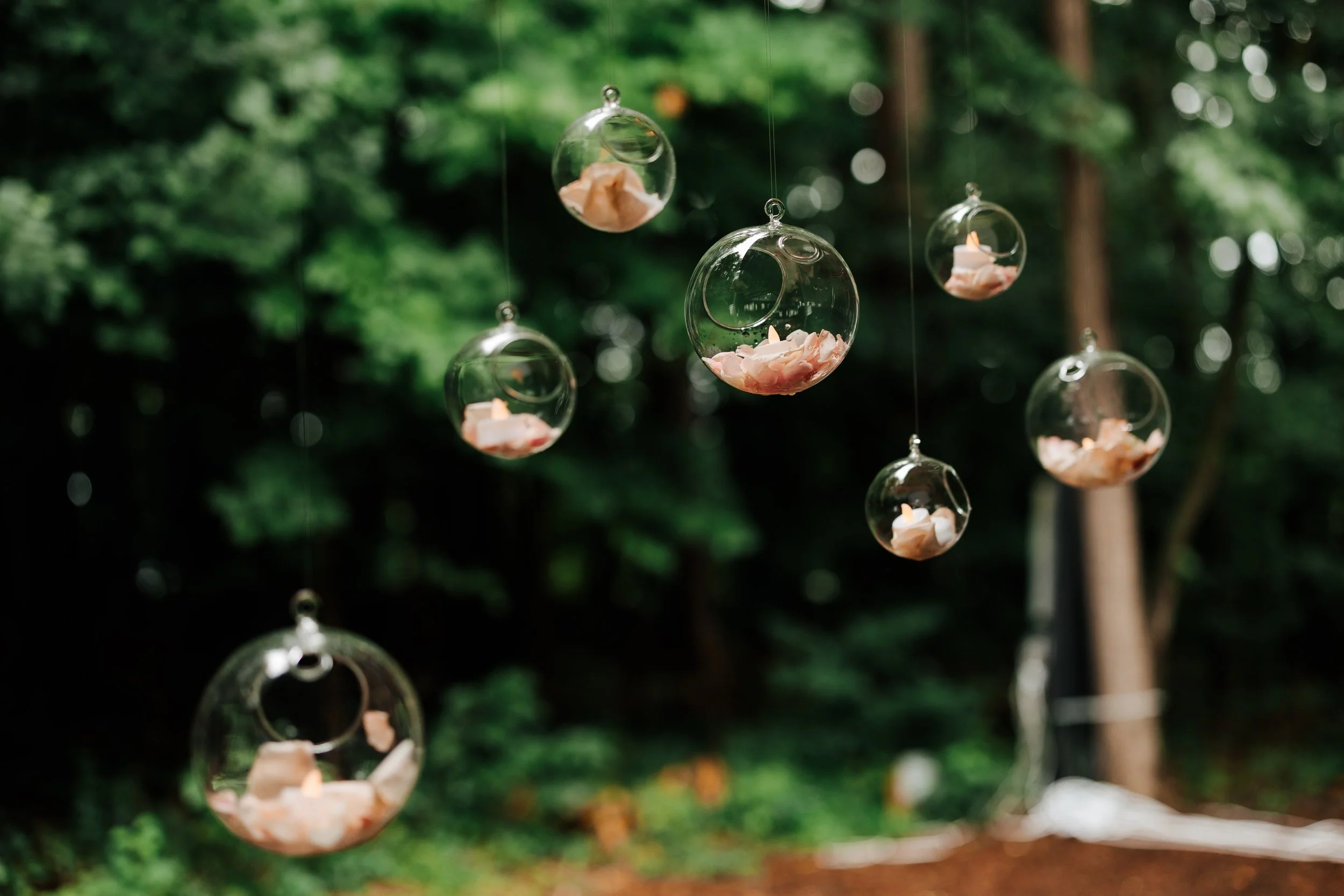 Hanging Glass Bubbles - 18 Large & 24 Small
