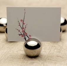 Silver Ball Place Card Holder