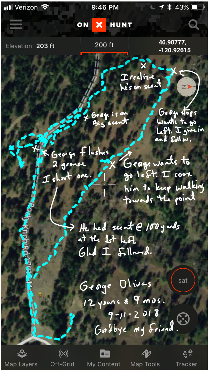 George’s last hunting mile.