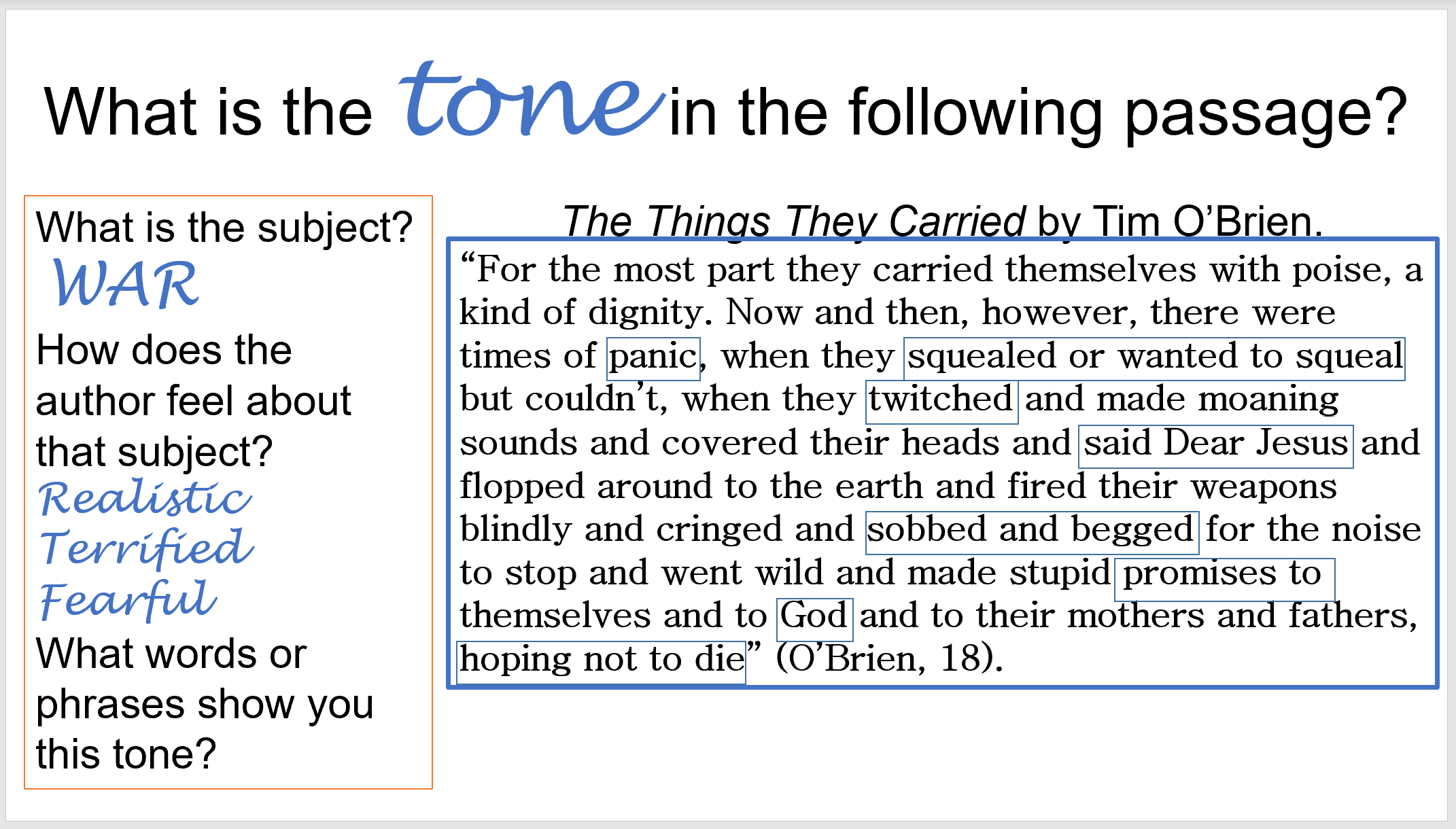 Examples of Tone in a Story