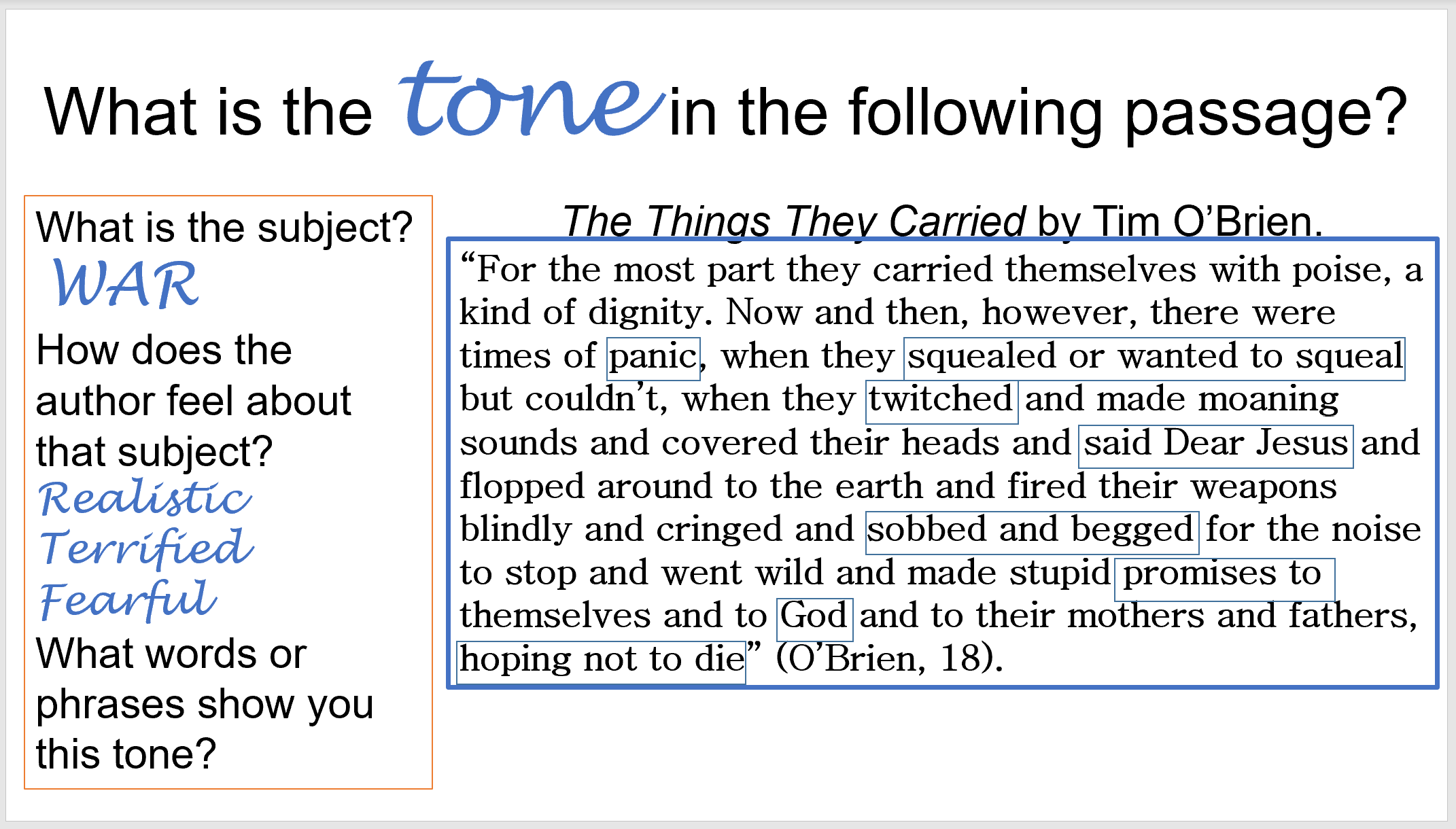 Identifying an Author's Tone 