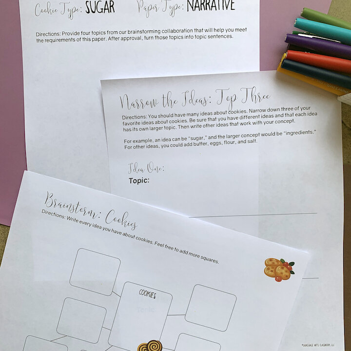 Cookie Organization Graphic Organizers by Language Arts Classroom