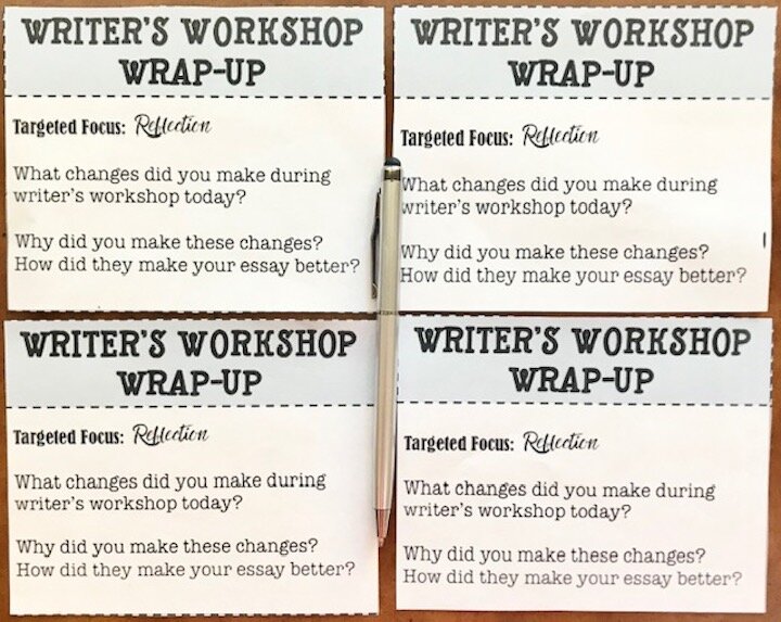 Writing Workshop Wrap-Up Task Cards from Bespoke ELA