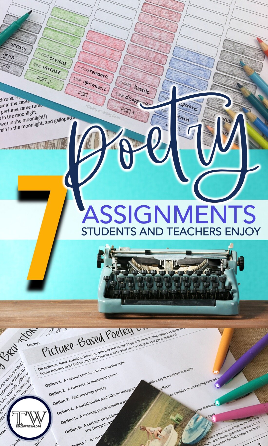 Engaging, fun poetry assignments for middle and high school ELA #TeachingPoetry #MiddleSchoolELA #HighSchoolELA