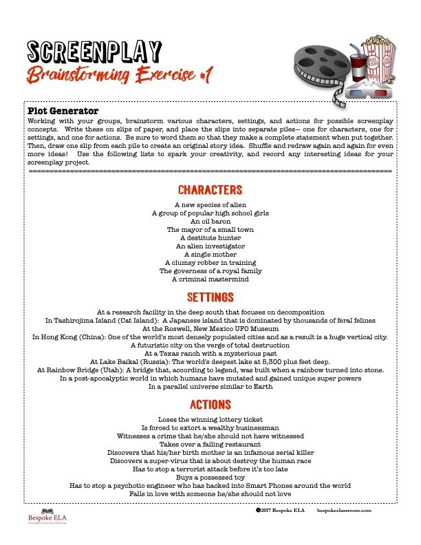 #5 Screenplay Brainstorming Activities by Bespoke ELA2.jpg